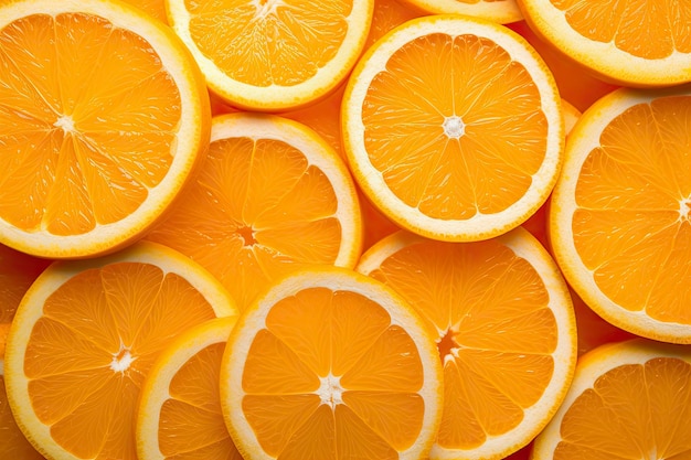 Orange fruit slices citrus arrangement full frame background