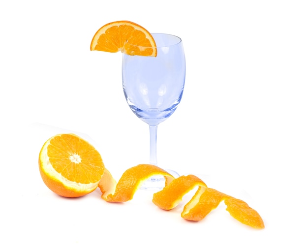 orange fruit on white background isolate.