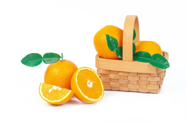 orange fruit on white background isolate.