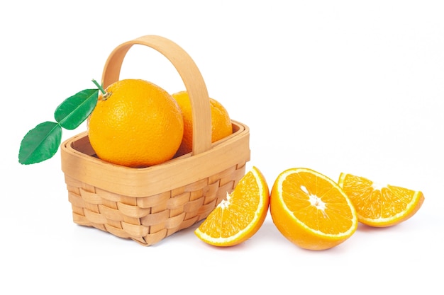 orange fruit on white background isolate.