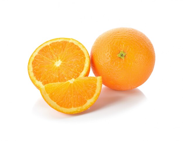 Orange fruit on white background