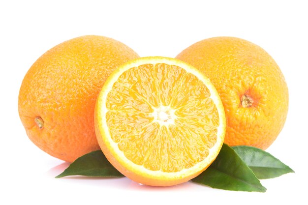Orange fruit on a white background