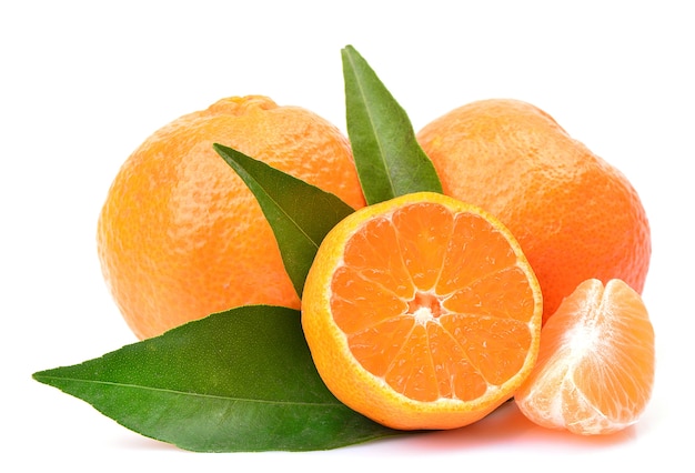 Orange fruit on a white background