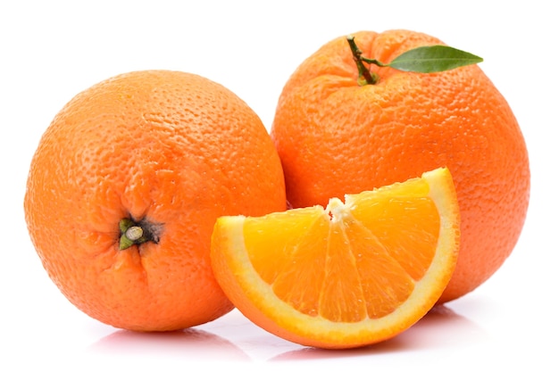 Orange fruit on white background