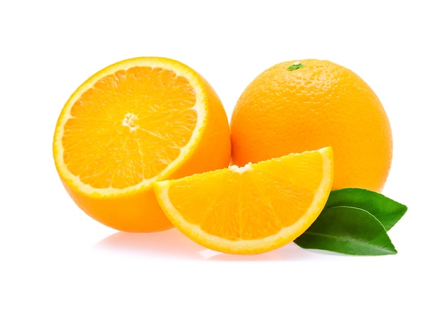 Orange fruit on white background