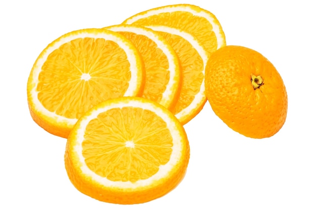 Orange fruit on white background