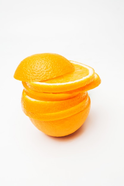 Orange fruit on white background