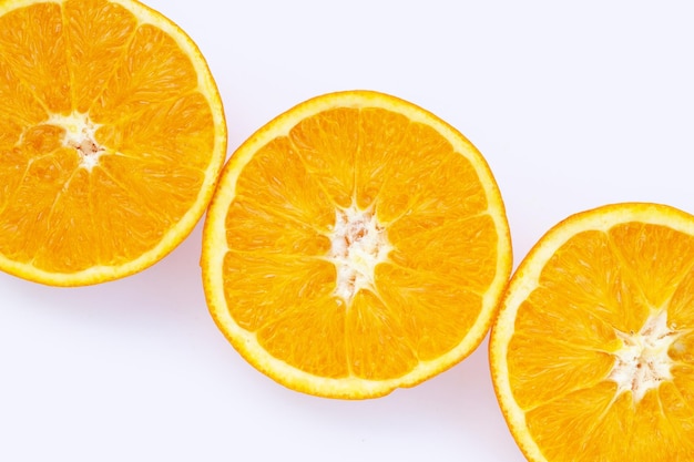 Orange fruit on white background