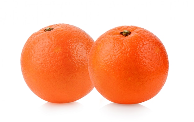 Orange fruit on white background