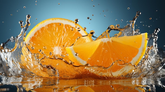 Orange fruit with splashes