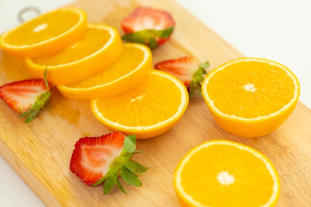 Orange fruits isolated on white background