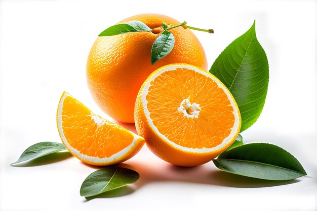 orange fruits on white background