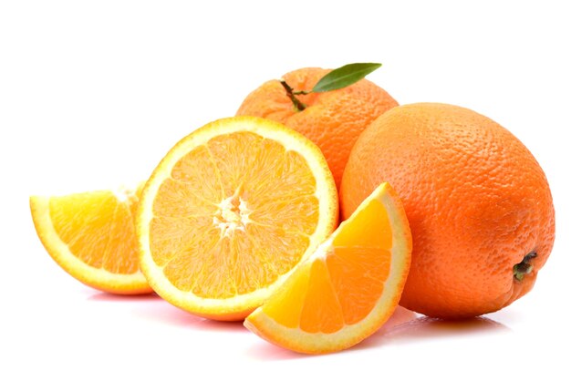 Orange fruits on white surface