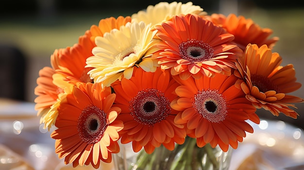 Orange gerbera centerpiece