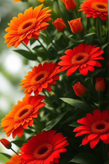 Orange gerbera flower Closeup of orange daisy
