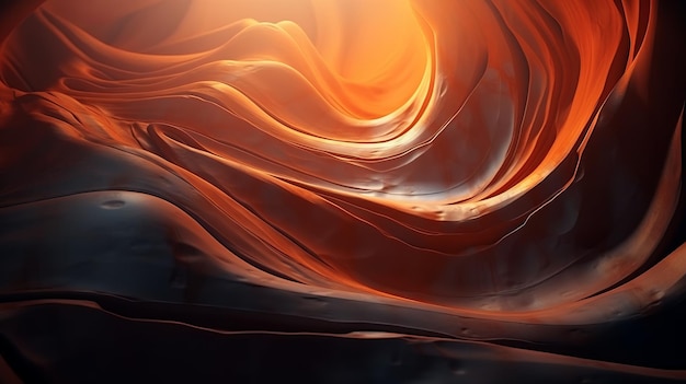 Orange Glowing Vortex een prachtige 8k abstracte kunst geïnspireerd door Cave