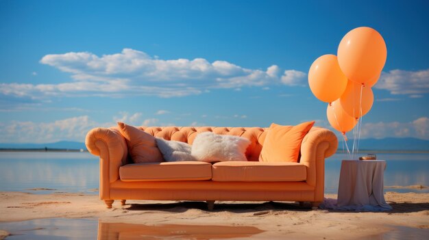 Orange graph chester sofa uhd wallpaper
