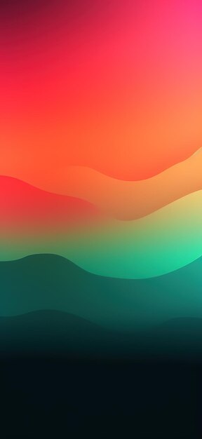 Orange and green background with a wave pattern