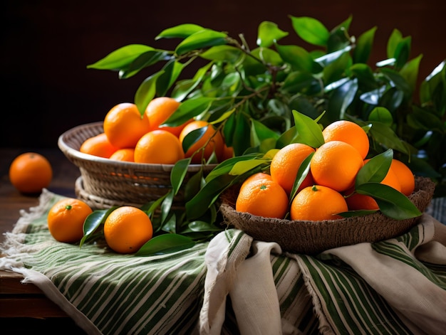 Orange and green leaves