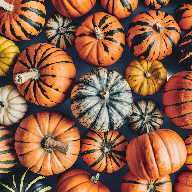 Оранжевый гранж-фон на Хэллоуин с тыквами