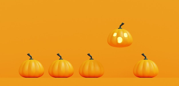 Orange halloween pumpkins on Orange