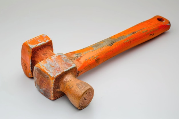 Orange hammer on white background hammer