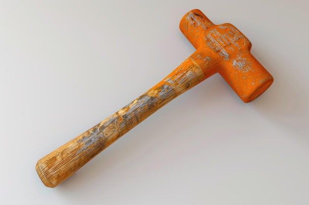 Orange hammer on white background hammer