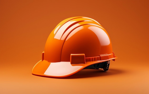 Orange hard hat on construction site Labour Day Concept Generative Ai