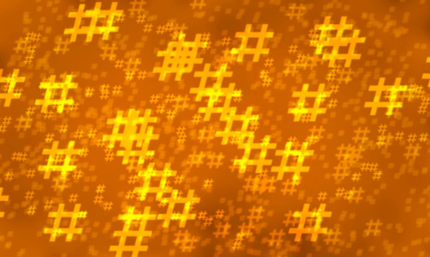 Orange hashtag random pattern background Illustration