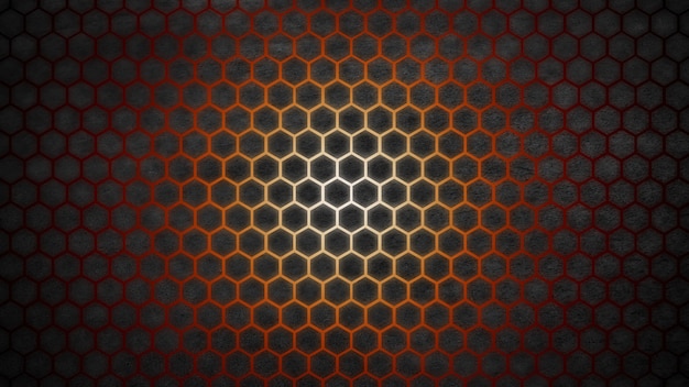 Orange hexagon background