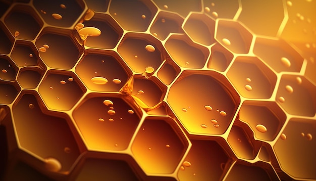 Orange honeycomb with honey