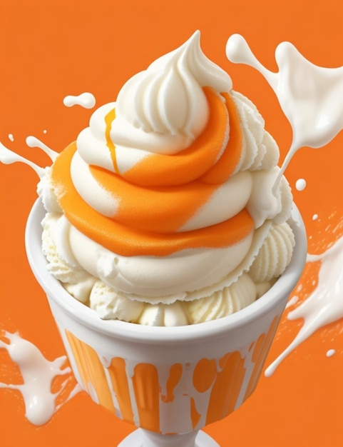 Orange icecream splashes