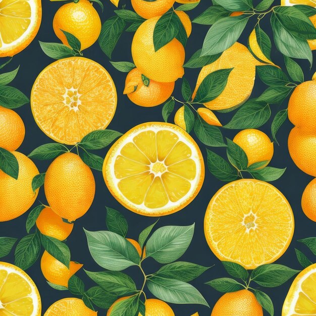 Orange illustration of a Seamless pattern