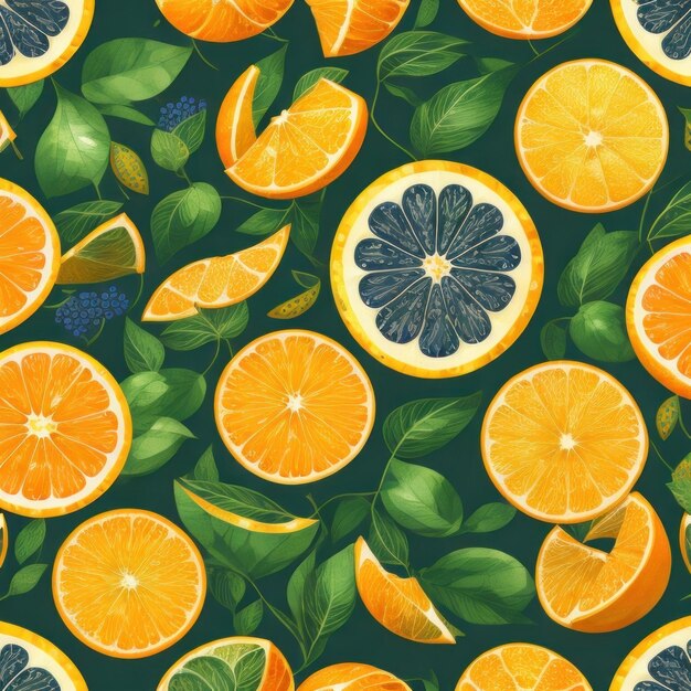 Orange illustration of a seamless pattern