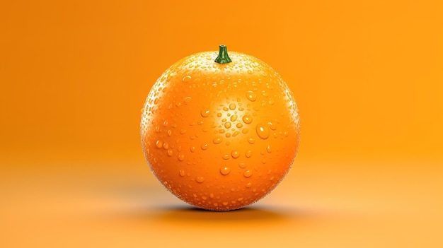 Orange isolated over white background Generative Ai