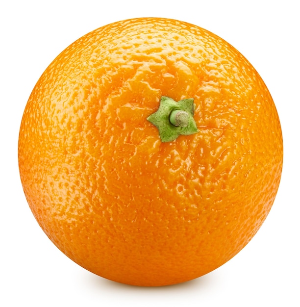 Arancio isolato su sfondo bianco tracciato di ritaglio di agrumi arancione foto di studio macro arancione
