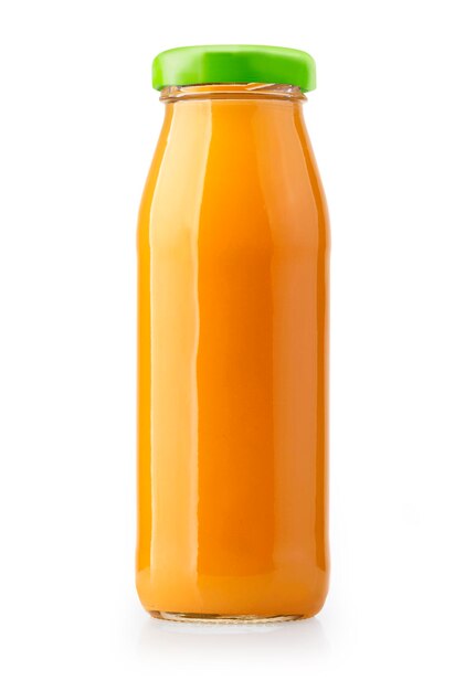 orange juice bottles isolated