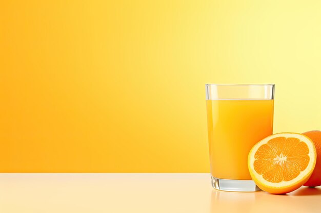 Orange juice branding campaign advertisement background with blank minimalist copy space