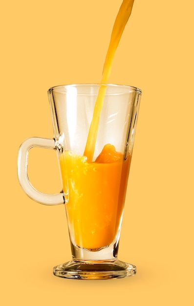 Orange juice in a conical glass