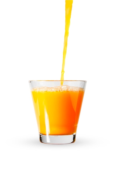 Orange juice in a conical glass