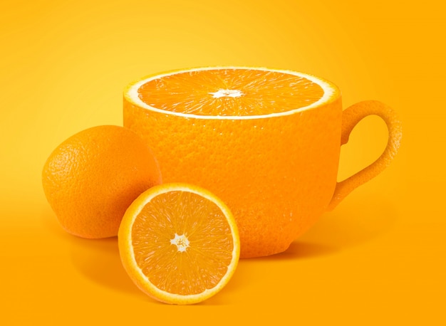 Orange juice creative concept for poster