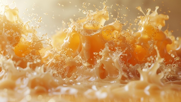 Orange juice explosion with Orange fruit on white background 3D rendering