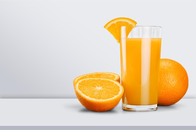 Orange Juice in glass on   background.