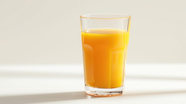 Orange juice glass isolated on white background