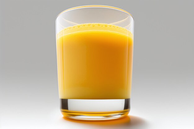 Orange juice glass isolated on a white background