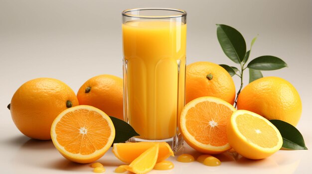 Orange juice Glass on white