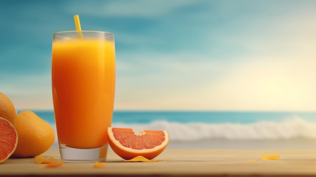 Orange juice Illustration AI Generative