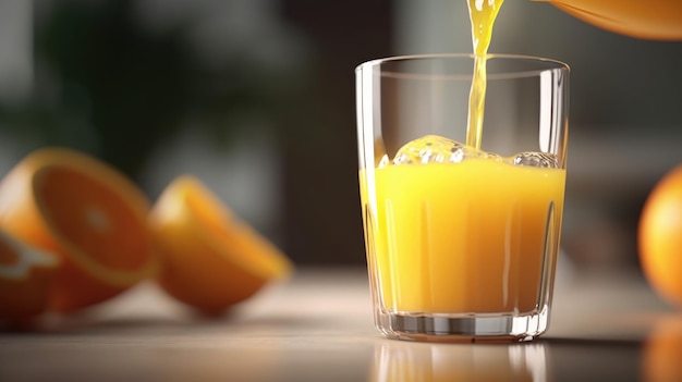 Orange Juice Illustration AI Generative