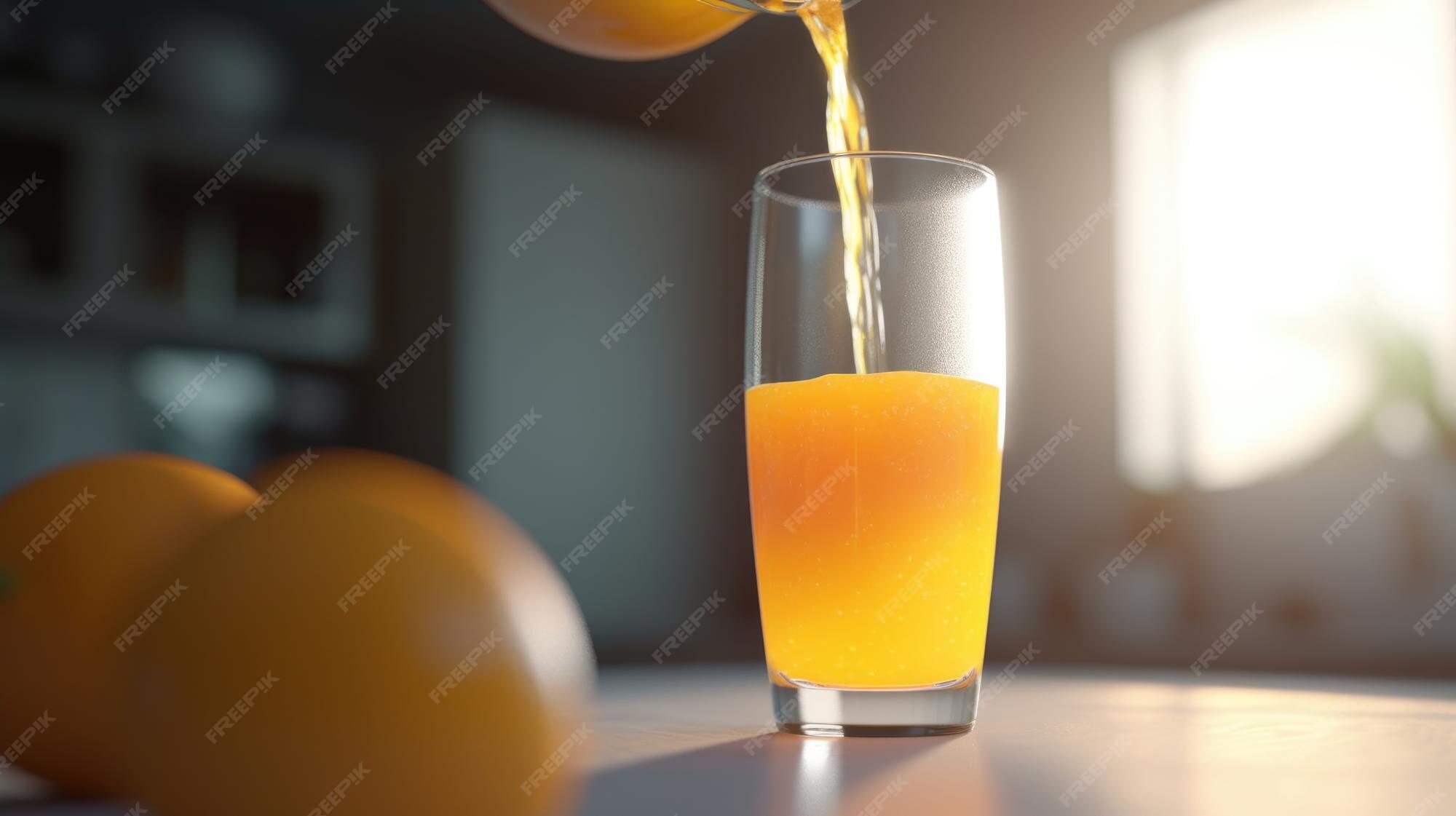 Premium AI Image | Orange Juice Illustration AI Generative
