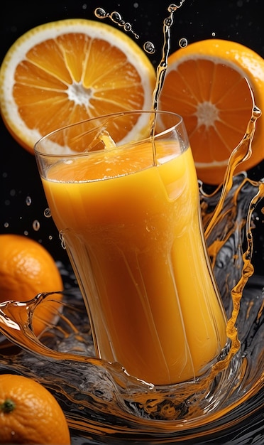 Апельсиновый сок наливается в стакан апельсинового сока.